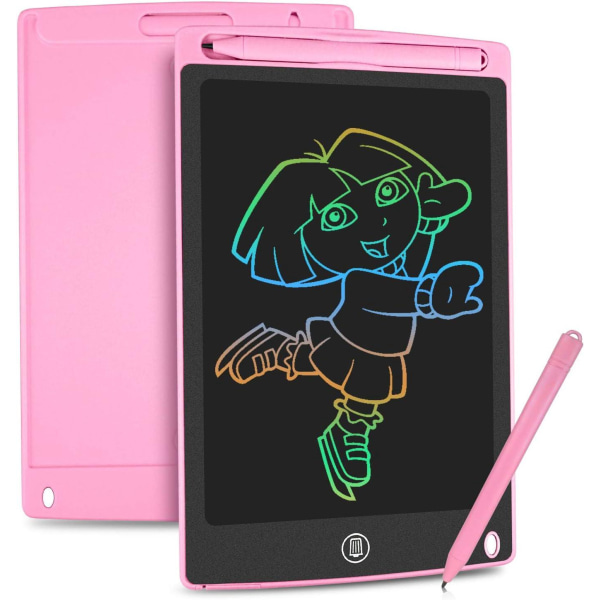 8,5 tums färg LCD-skrivtavla (rosa), grafisk ritbräda Nyckellås Skrivtavla Doodle Board Leksak för barn Pojke och flicka present