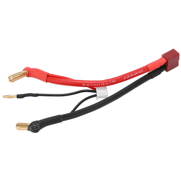 RC-auto T-liitin naaras 90° 4MM bana-liitin uros -kaapeli 2 mm päällä RC-liitäntäjohto 2S 7,4V litiumakulle