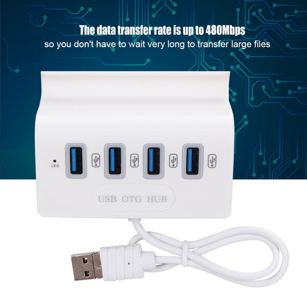 4 Port USB Hub Multiple Interfaces OTG Hub Adapter Til Telefon Tablet Desktop