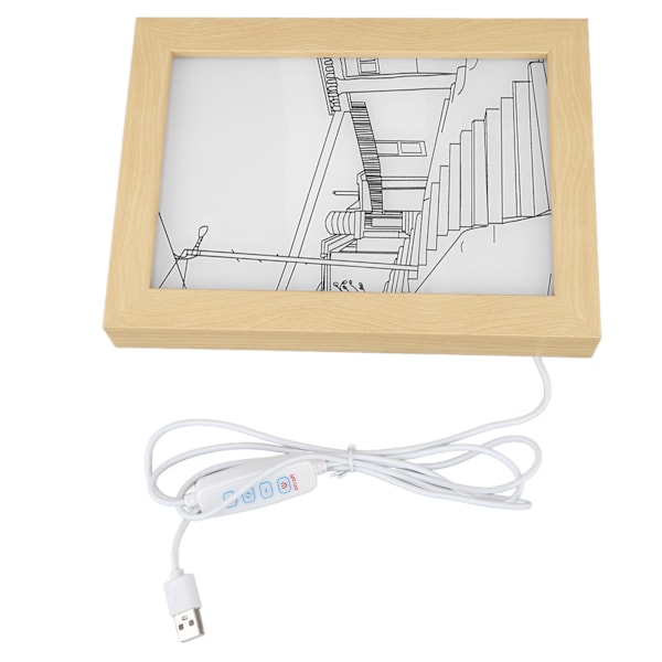 LED-ljusbild 3 lägen Modern stilren upplyst målning för sovrum Studie Vardagsrum Väggdekoration USB 5V Plug In L