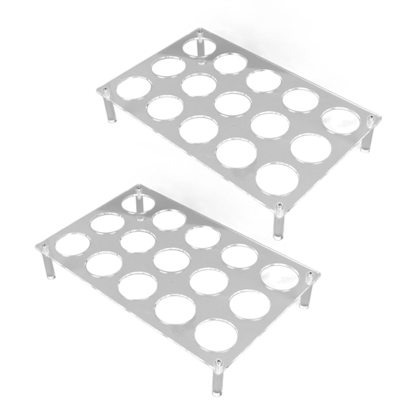 2 Set 15 Slots Platt Kaffeepadhalter Flach Acryl Kaffeepadhalter Kaffeekapsel Aufbewahrungstablett YX037