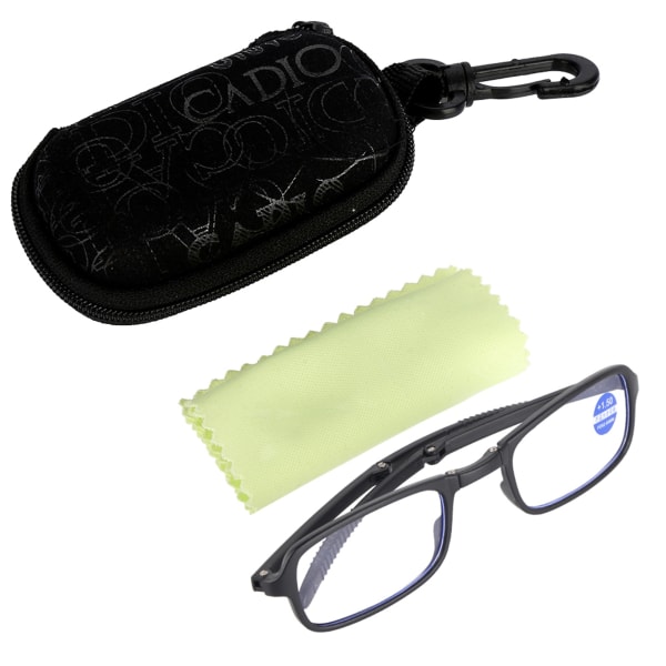 Unisex bærbare letvægts foldbare ultratynde sorte læsebrille med presbyopiske øjne (1,5)