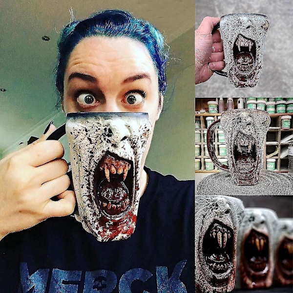 Creepy Handmade Gothic Coffee Mug - Unique Halloween Decoration Gift