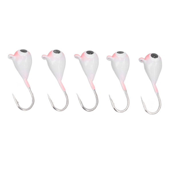5 st Isfiskejiggar Set Utomhus Isfiske Abborre Krokar Vinterfiskebeten Rosa 5MM