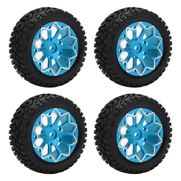 4 st/set 1/10 RC bilhjul däck aluminiumlegering gummidäck för Tamiya TT01 On Road Racing CarsBlue