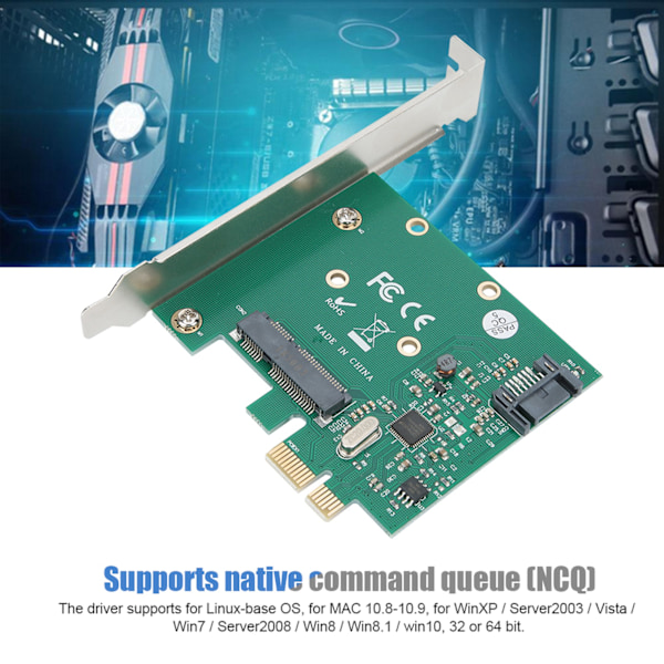 ST58 för ASMedia / ASM1061 MSATA NGFF 6Gbps PCI Express Rev.2.0 ATA3.0 Expansionskort