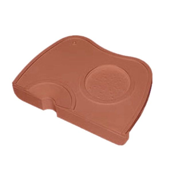 Kaffe Press Pad Fødevarekvalitet Silikone Lugtfri Dobbelt Rille Kaffe Tamper Måtte til Hjem Cafe Brun M 17.5x12.5x0.6/6.9x4.9x0.24in