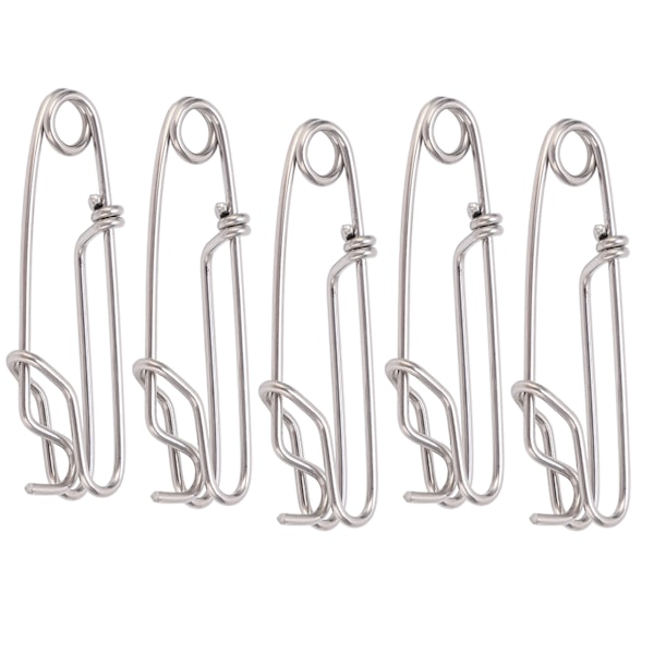 5 ST Långlina Clips Snap Swivel Sea Fishing Connectors Closed Eye Hängande spänne Quick Pin Tool1.8cmx60MM