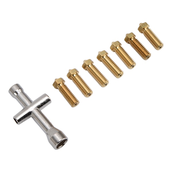3D-skrivarmunstyckessats Mässing Extrudermunstycken Skrivare Tillbehör 0,2 mm 0,3 mm 0,4 mm 0,6 mm 0,8 mm 1,0 mm 1,2 mm