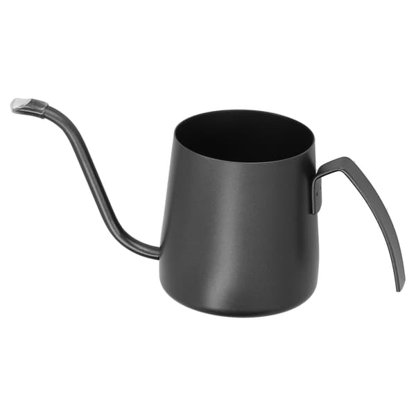 Kaffe Kande Rustfrit Stål Lang Smal Ttud Gåsehals Ubehandlet Tekande til Hjem Sort 350ml