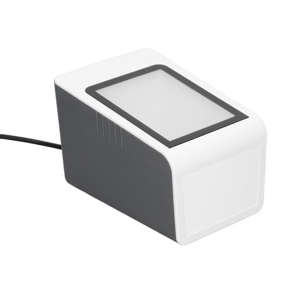 Desktop Stregkodescanner Stemmemeddelelser Auto Identifikation Håndfri USB Kablet QR-kode Læser til PC POS Maskine