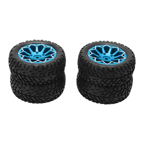 4 st/set 1/10 RC bilhjul däck aluminiumlegering gummidäck för Tamiya TT01 On Road Racing CarsBlue