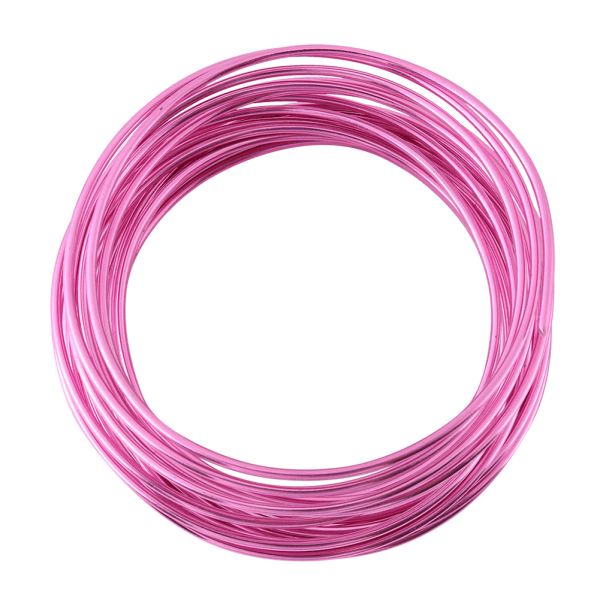 5 meter / rull 2 ​​mm rund oksidasjonsaluminiumstråd DIY-tilbehør for håndverk (rosa)