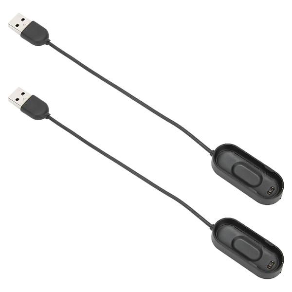 2 STK M4 Plastik Sort 4 Generations Armbånd Opladerkabel Opladningsdock til Xiaomi