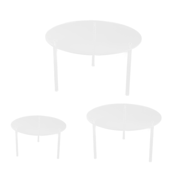 3 st kakställ transparent akryl rund tårta display riser dessert hållare för bageri födelsedagsfest bordsdekoration