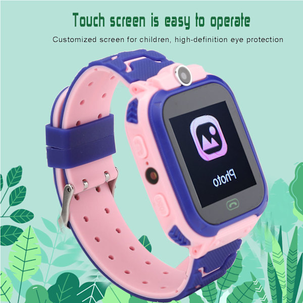Smartwatch Multifunktionel Digitalt Børneur til IOS/Android Q12 Pink