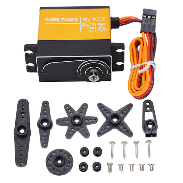25KG RC servo aluminiumlegering vattentät metall växel digital servomotorer för 1/8 1/10 fjärrkontroll bil