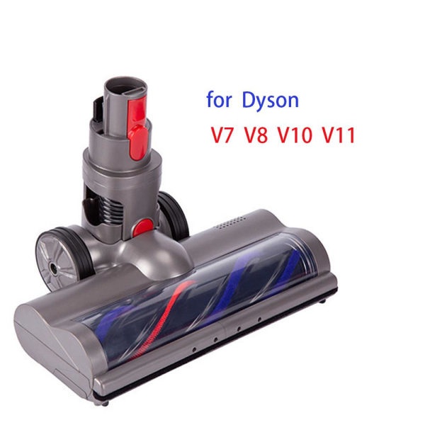 Børste kompatibel med Dyson V7, V8, V10, V11 støvsugere, direktedrevet rensehode med 4 frontlys for harde gulv og tepper
