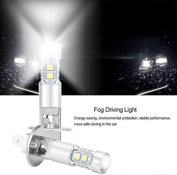 Supervita 100W LED-frontlykter Kit Tåkelys Kjørelys 2X H1 6000K