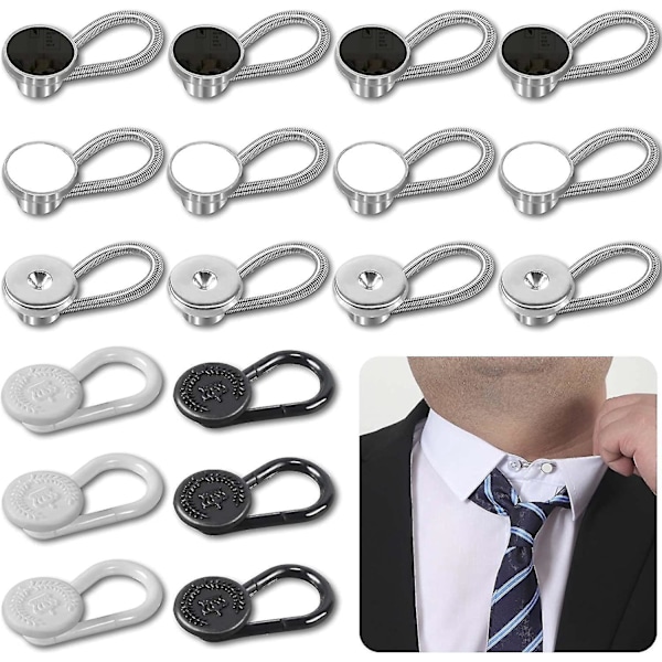 Shirt Collar Button Extender Set - 18pcs: Comfortable Neck Button Expander for Men's Dress Shirts