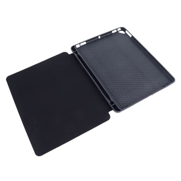 Tablet Case Sort Blød TPU Præcise Udskæringer Blyantholder Multi-Vinkel Support Case til IOS Tablet 10.2in 10.5in
