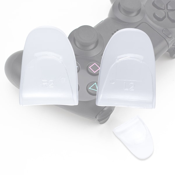 2 stk./sett Holdbare R2 L2 Knapper Triggerforlenger for PS4-kontroller (Transparent)