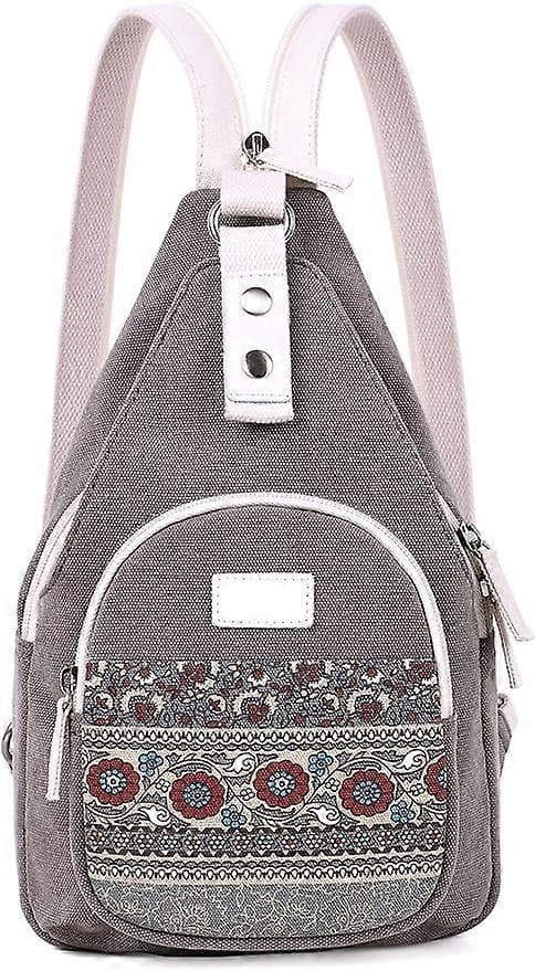 Mini Women's Sling Chest Bag Canvas Backpack