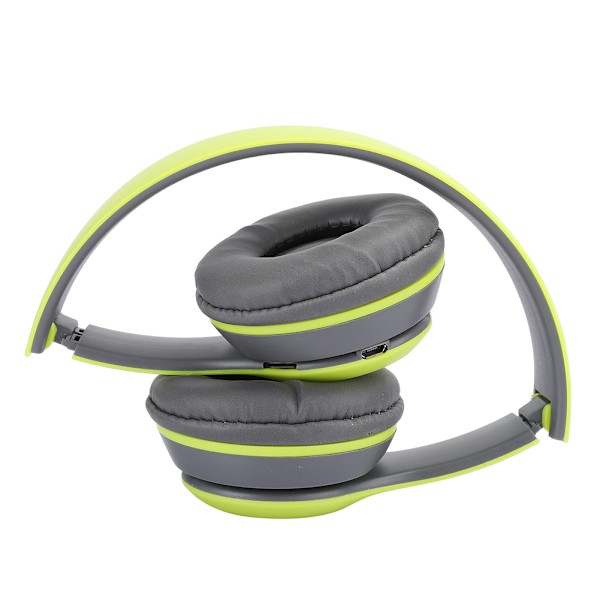 Bluetooth Trådlöst Headset Over Ear Vikbart Stereo Ljud Brusreducering Hörlurar Spel FM Musik Hörsnäcka Grön