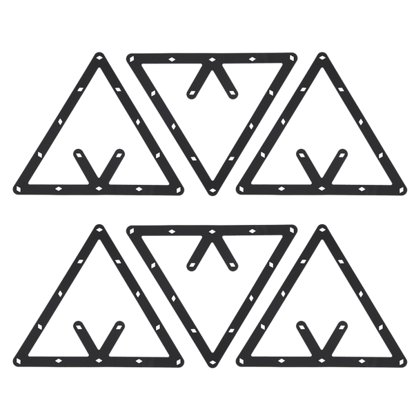 Set - 6st svart triangelbollshållare för biljardbordstillbehör