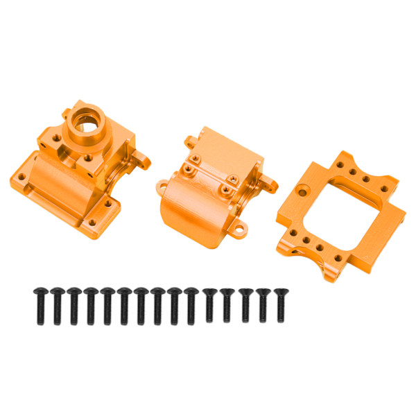 Växellåda i aluminiumlegering RC-uppgraderingsdelar med skruvar för HSP 94122 94177 94188 1/10 RC-bil Uppgradering Orange
