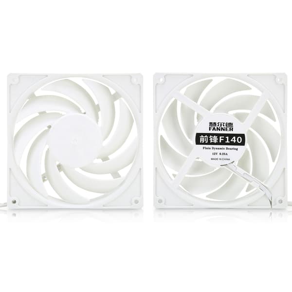 F140 Computer CPU Køleventilator 14cm Lav Støj Desktop Computer Køler Ventilator Hvid