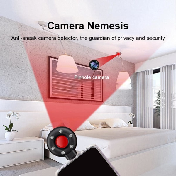 Mini trådløs spionkameradetektor - mikrolommekamera - for reiser, hotell, bad, metalldetektorer