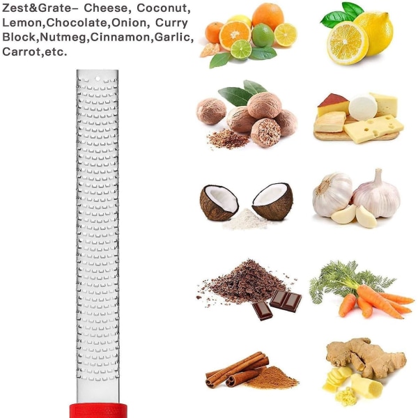 Bærbart ostehøvel i rustfritt stål med beskyttelsesdeksel for sitron, ingefær, hvitløk, muskatnøtt, sjokolade, grønnsaker og frukt