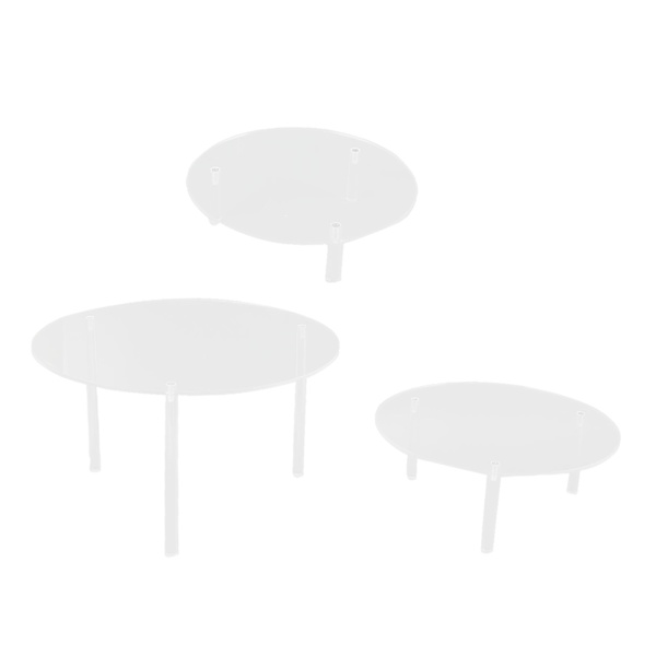 3 st kakställ transparent akryl rund tårta display riser dessert hållare för bageri födelsedagsfest bordsdekoration