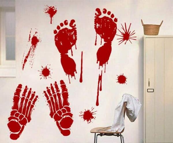 Halloween PVC Väggdekaler Handavtryck Mönster