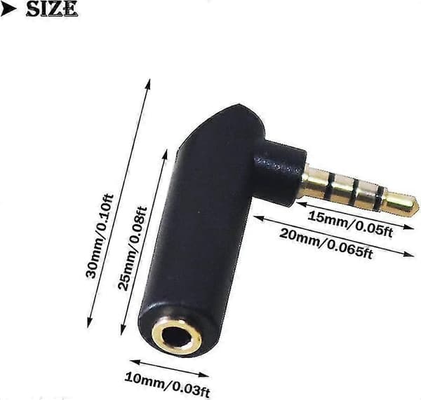 Hovedtelefonadapter 90 graders hovedtelefonstikadapter 3,5 mm han (sort) (2 stk.)