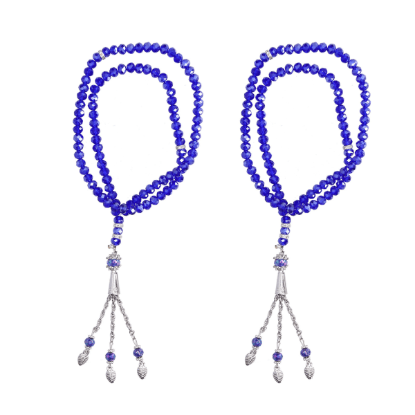 2 stk. perler rosenkrans 99 korn udsøgte geometriske religiøse artikler Tilbedelse bøn forsyninger Royal Blue