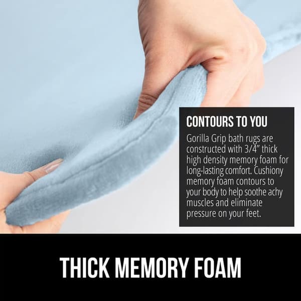 Tykt Badeværelsestæppe i Memory Foam, Bløde Absorberende Badeværelsestæpper i Velour, Maskinvaskbare Badeværelsestæpper