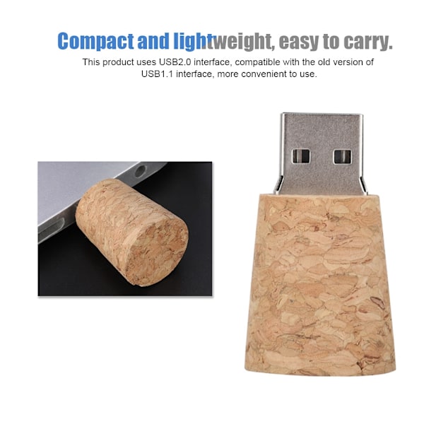 Ønskeflasker Flydende USB2.0 Flash Drive Træ Flash Memory Stick U Disk (64G)