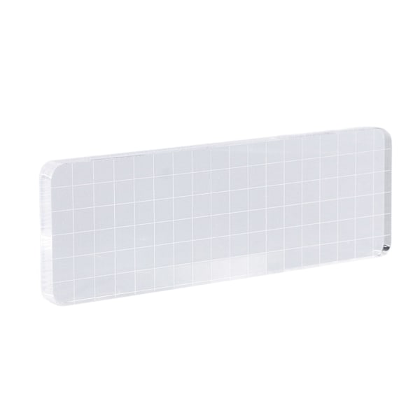 Akrylblokk 6x18cm Sikker Rund Hjørnedesign Transparent Gjenbrukbar Holdbar Klare Stempler for Notatbok Kalender Kort