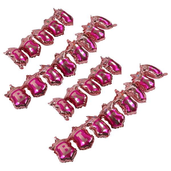 Gratulerer med dagen Ballonger Krone Bursdagsfest Aluminiumfolie Rund Ballong Trekk Flagg Banner Dekorasjoner Ballonger Rosa