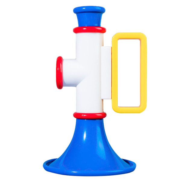 Plasthornlegetøj Levende farve Multifunktionelt pædagogisk trompetlegetøj Musikinstrumentspil Fødselsdagsgave Hvid