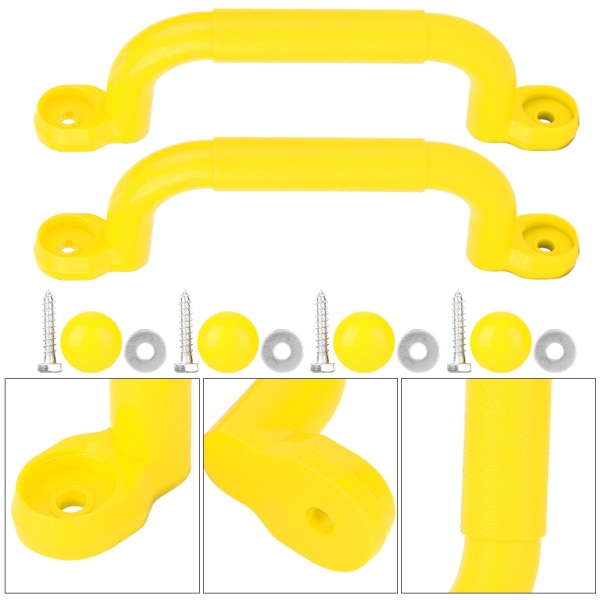 Et par plastik til børn Legeplads Sikkerhed Skridsikkert håndtag Gyngelegetøjstilbehør (gul)