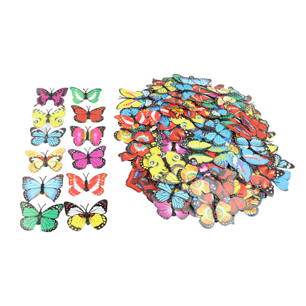200 stk 7 cm sommerfugl vegg klistremerker PVC 3D sommerfugler flyttbare vegg klistremerker for hjem rom soverom fest dekorasjon