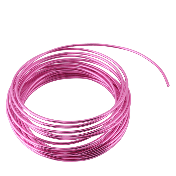 5 meter / rulle 2 mm rund oxidationsaluminiumtråd gör-det-själv-tillbehör för hantverk (rosa)