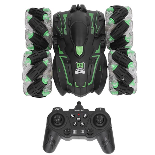 RC-temppuauto Kaksisuuntainen 4-pyöräveto 2.4GHz Kaukosäädin Drift-auto Valoilla ja Musiikilla 6-vuotiaille ja vanhemmille