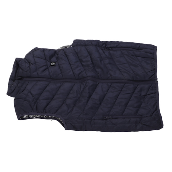 Menn Oppvarmet Vest Smart USB Elektrisk Oppvarmingsvest Vinter Termisk Oppvarmet Vest 4 Soner Oppvarming Blå 2XL