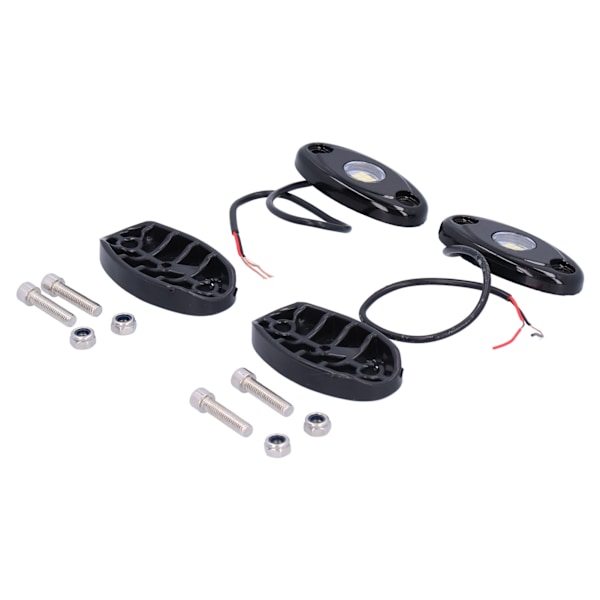 Par Rocklys Hvite 9LEDs IP68 Chassis Underglow Lampe Universell for Bil Lastebil ATV RZR UTV