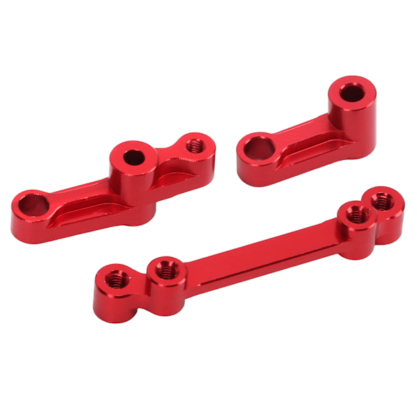 RC Styrgrupp Monteringsset Aluminiumlegering höghållfast RC-bilar Metalluppgraderingsdelar för 1/16 fjärrkontroll CarRed
