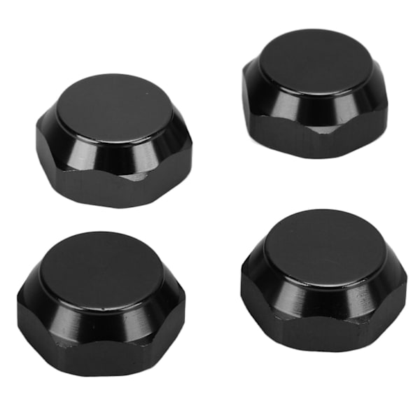 4 stk 17 mm sekskant hjulmøtrikker Aluminiumlegering Støvsikre monteringsdæksler til 1/8 RC bilopgraderingstilbehør Sort